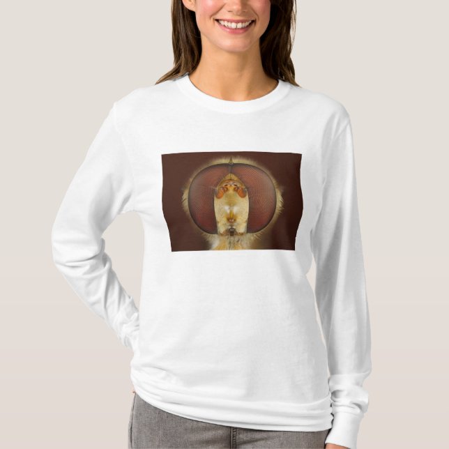 Camiseta Ojos principales y compuestos de una mosca de la (Anverso)