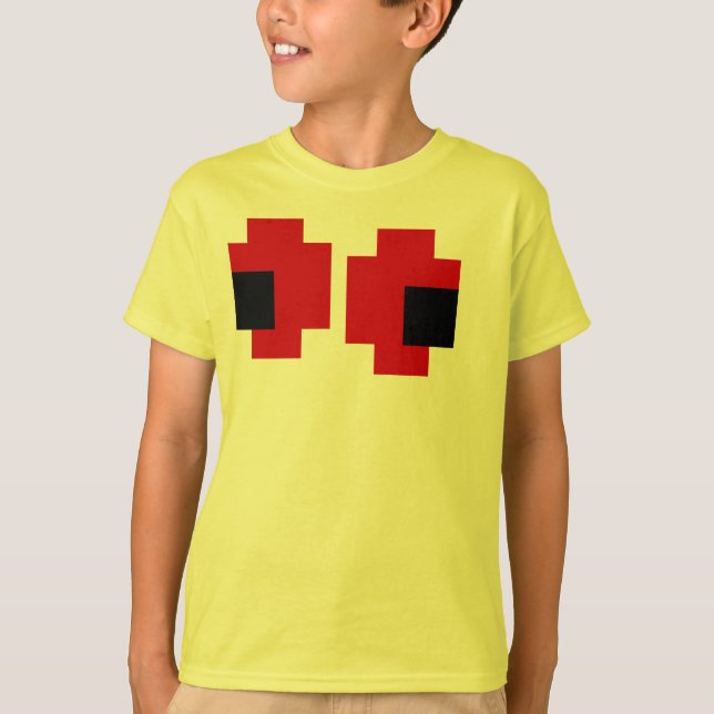 Camiseta Ojos rojos fantasmagóricos de 8 bits (Anverso)