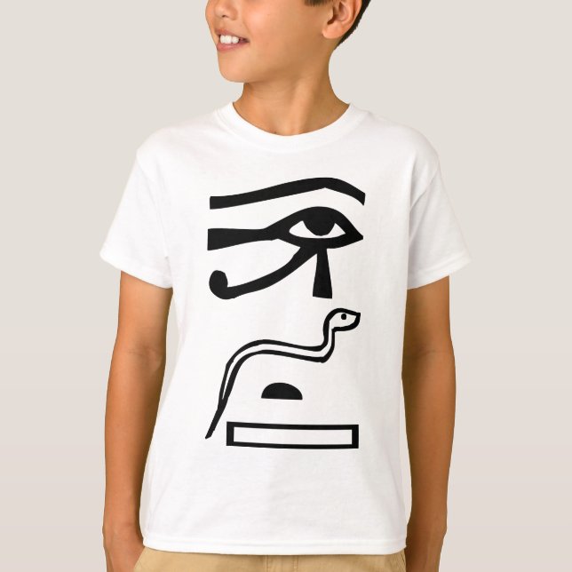 Camiseta Ojos y serpiente, jeroglífico egipcio (Anverso)