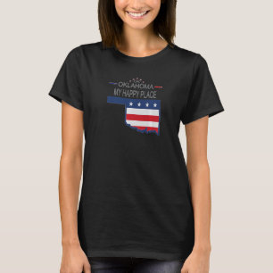 Camiseta OK Oklahoma My Happy Place USA Flag Map for