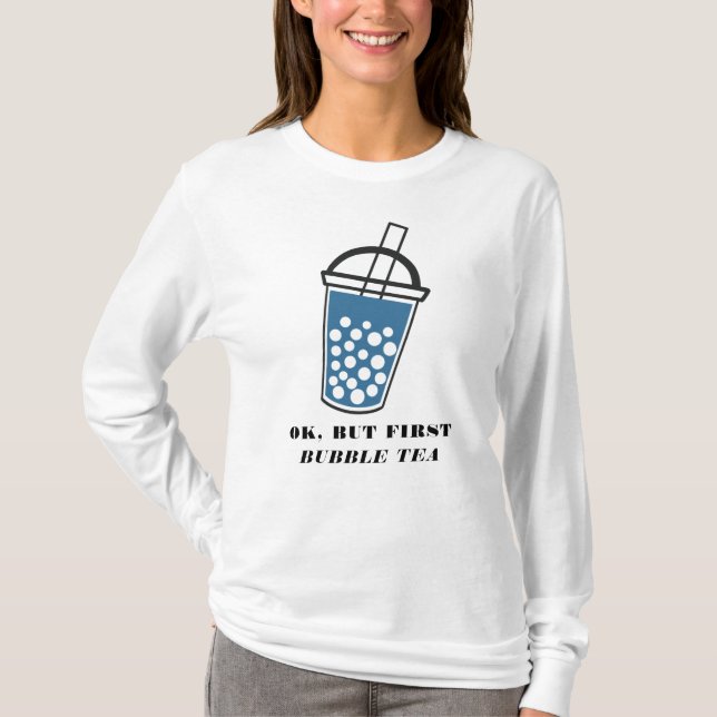 Camiseta Ok Pero Primero Boba Bubble Tea Personalizado Nove (Anverso)