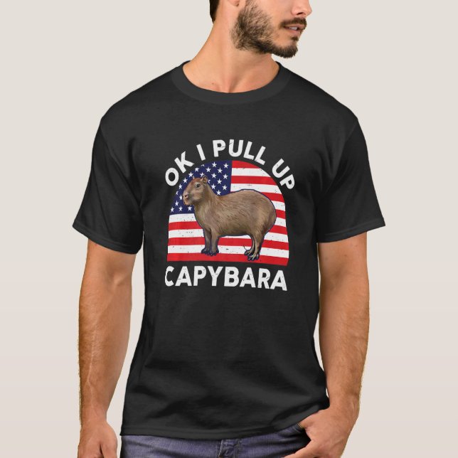 Camiseta Ok, Tiro al Capibara Hombres de la Bandera Estadou (Anverso)