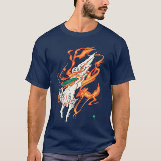 Camiseta Okami Amaterasu Dios del Sol Lobo La Gran Ola Vide