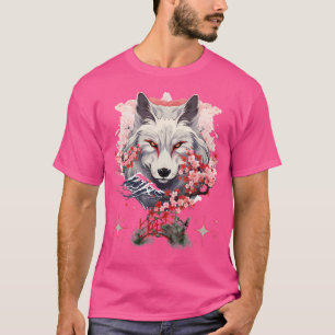 Camiseta Okami Wolf Japanese Anime Kawaii Blossom Cherry Fl