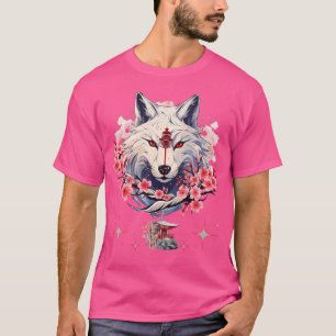 Camiseta Okami Wolf Japanese Anime Kawaii Blossom Cherry Fl