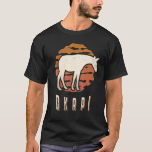 Camiseta Okapi Vintage Retro Classic Animal Sunset