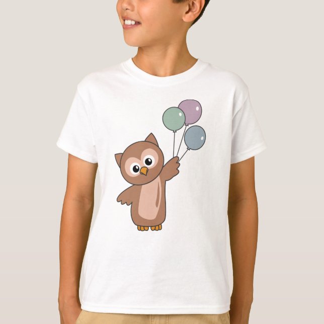 Camiseta Okapi vuela con globos hacia arriba, animales dulc (Anverso)