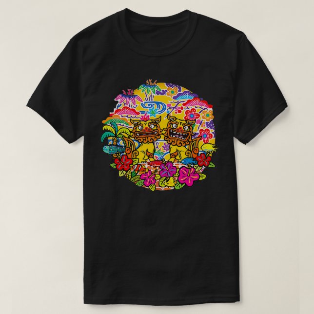 Camiseta Okinawa Japón Perro Shisa que amo a la señorita Ok (Diseño del anverso)
