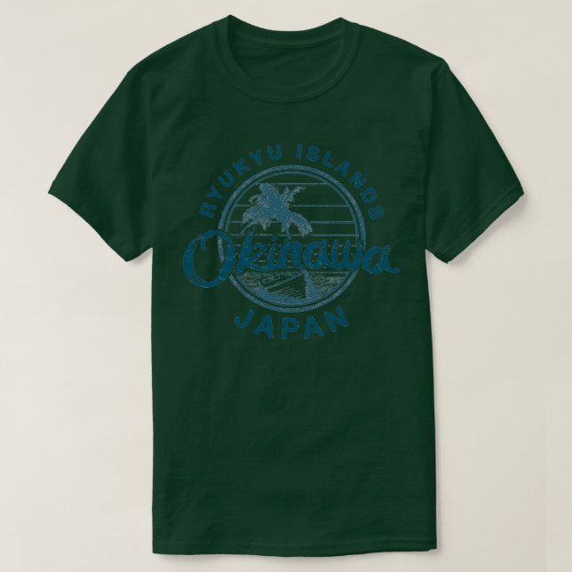 Camiseta Okinawa Japón Retro Vintage (Diseño del anverso)