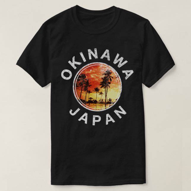 Camiseta Okinawa Japón Vintage Retro Sunset (Diseño del anverso)