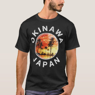 Camiseta Okinawa Japón Vintage Retro Sunset
