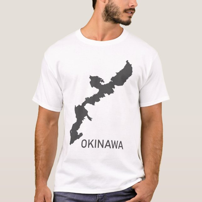 Camiseta Okinawa (Mapa Okinawa) camiseta masculina (Anverso)