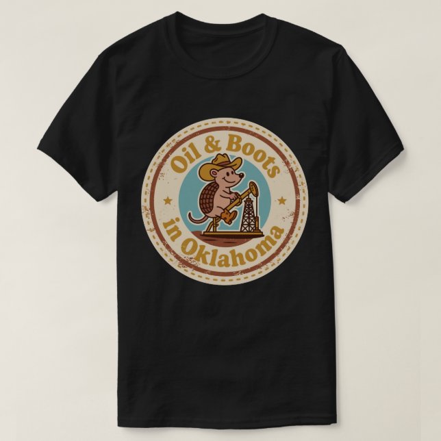 Camiseta Oklahoma Armadillo Cowboy Retro (Diseño del anverso)