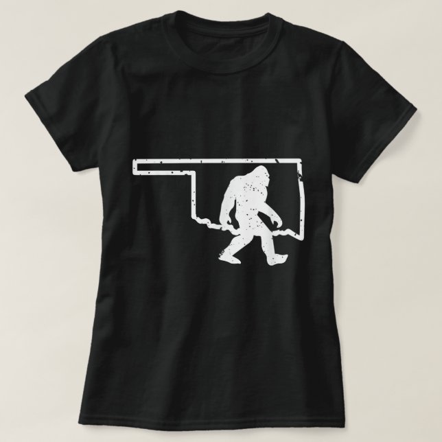 Camiseta Oklahoma Bigfoot Hunter Sasquatch Orgullo del Esta (Diseño del anverso)