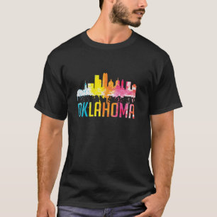 Camiseta Oklahoma City OK Retro Watercolor Skyline Art Souv