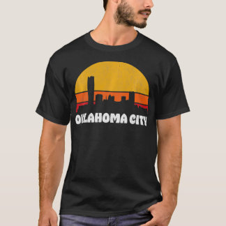 Camiseta Oklahoma City Retro Sunset Skyline Oklahoma City