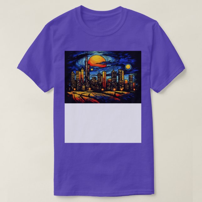 Camiseta Oklahoma City Skyline Celestial Symphony 3D Starry (Diseño del anverso)