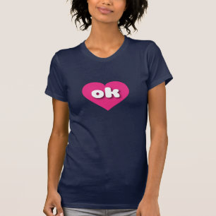 Camiseta Oklahoma corazón rosa caliente - Amo ok