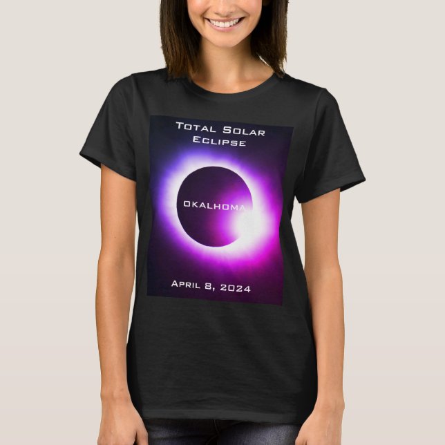 Camiseta Oklahoma Eclipse solar total 8 de abril de 2024 (Anverso)