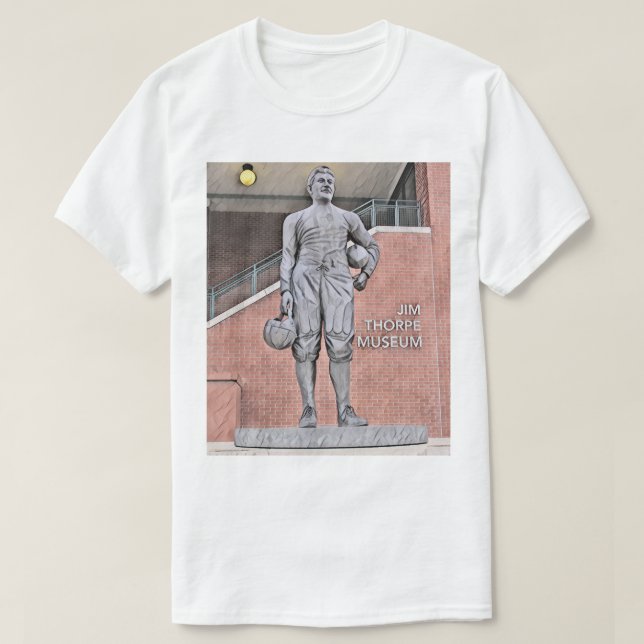 Camiseta Oklahoma Jim Thorpe Museo Estatua acuática (Diseño del anverso)