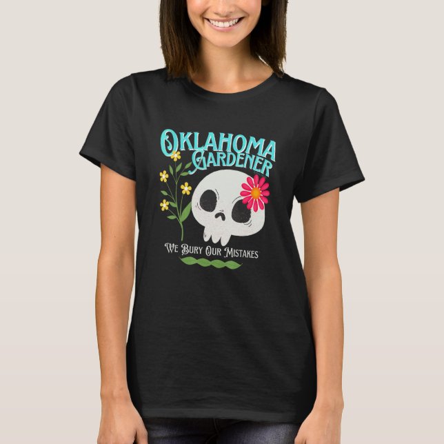 Camiseta Oklahoma Ok State Rebellious Gardener Cute Skull F (Anverso)