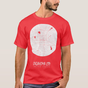 Camiseta Oklahoma USA Mapa de la ciudad Luna llena