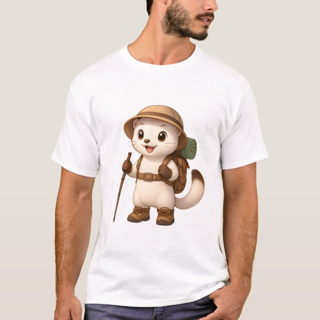 Camiseta Okojo Adventure T-Shirt – Kawaii Japanese Stoat (Anverso)