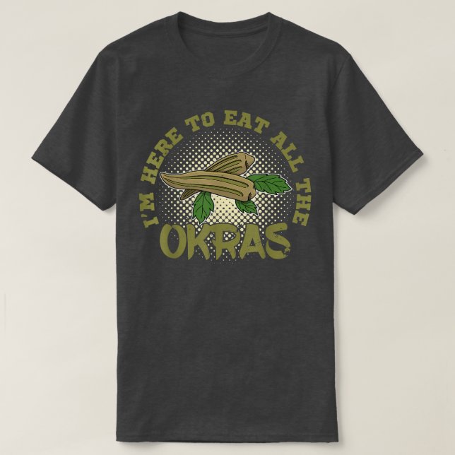 Camiseta Okra Vegetable Marshmallow Vegetarian Vegetarian (Diseño del anverso)
