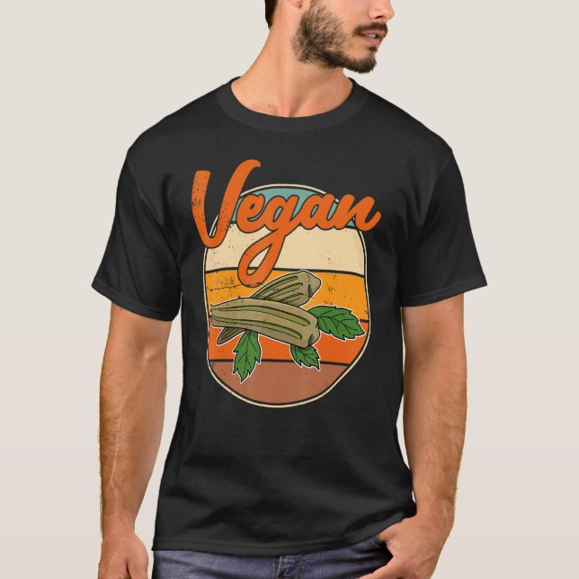 Camiseta Okra Vegetable Marshmallow Vegetarian Vegetarian (Anverso)