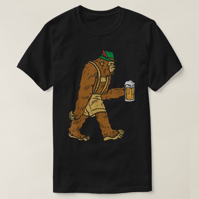 Camiseta Oktoberfest Bigfoot Beer Funny Drinking Shirt (Diseño del anverso)