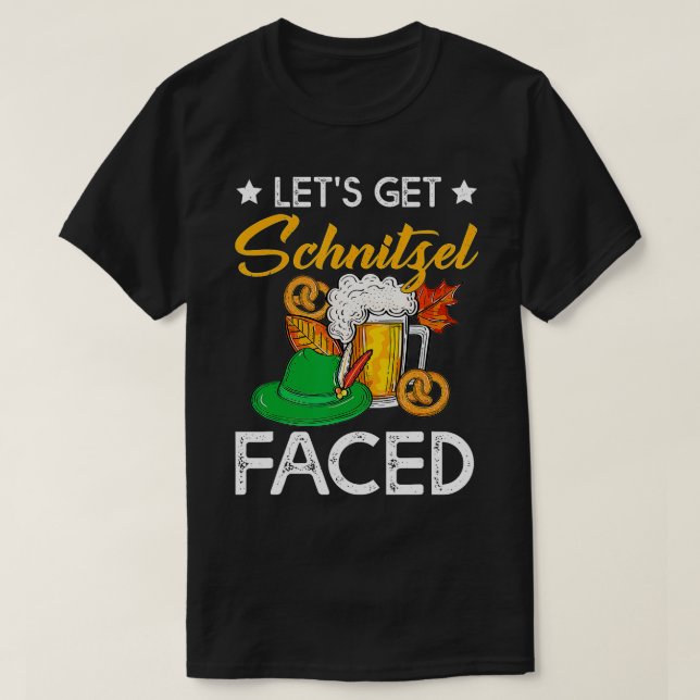 Camiseta Oktoberfest Hagamos que Schnitzel enfrente la cerv (Diseño del anverso)