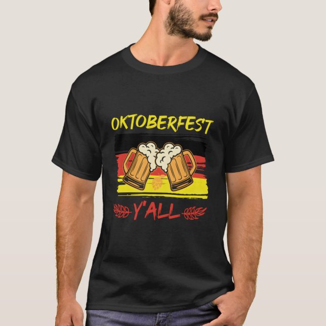 Camiseta Oktoberfest Y'All Lederhosen (Anverso)