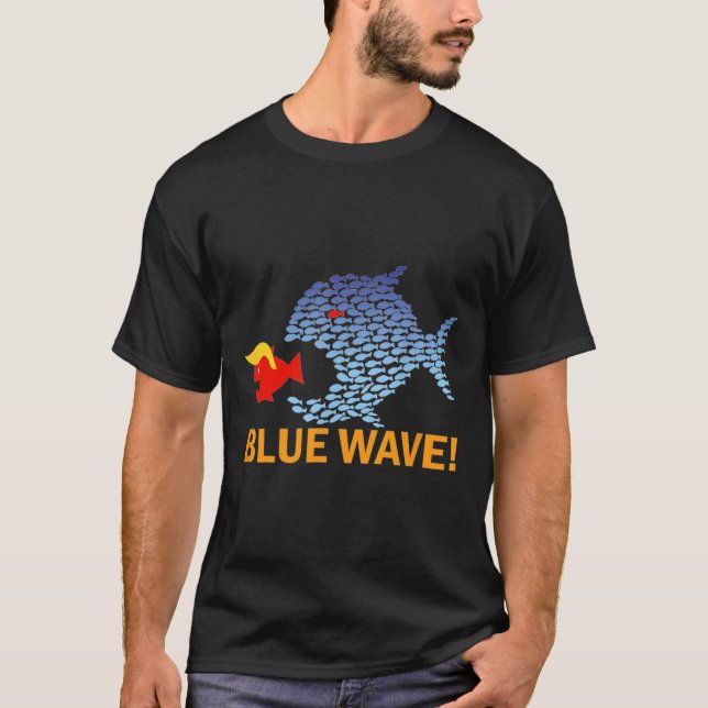 Camiseta Ola Azul 2024 Gracioso Pescado Grande Comer Pescad (Anverso)