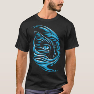 Camiseta Ola Azul De Gato Para Kamala 47 Damas Graciosas De