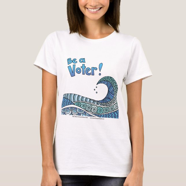 Camiseta Ola Azul - Sé un votante (Anverso)