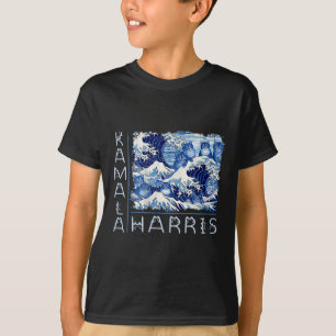Camiseta Ola Cuesta De Gatos Azules Para Kamala Harris Grac