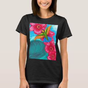 Camiseta Ola de colibrí floral