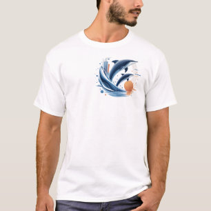 Camiseta Ola de delfín moderna – Arte oceánico futurista   