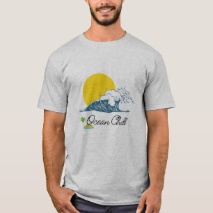 Camiseta Ola de frío del océano Playa de la puesta del sol 