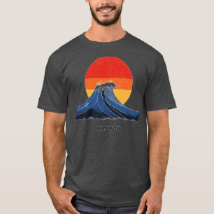 Camiseta Ola de Hawái y TShirt gráfico de la puesta del sol