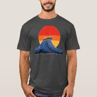 Camiseta Ola de Hawái y TShirt gráfico de la puesta del sol