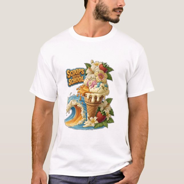 Camiseta Ola de Helado Tropical Scoops Before School (Anverso)