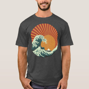 Camiseta Ola de Kanagawa Patrones Japoneses por Tobe Fonsec
