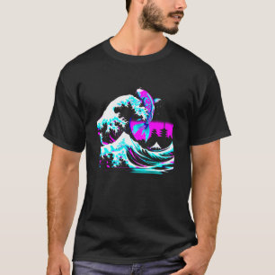 Camiseta Ola de Kanagawa Pez Koi Glitch - Arte Japonés Anti
