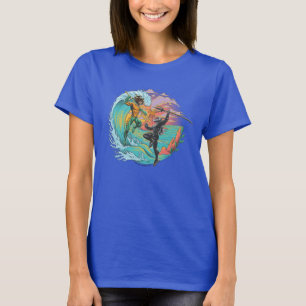 Camiseta Ola de marea de marea de manta negra