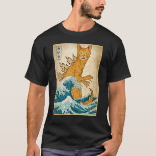 Camiseta Ola de Monstruos Catzilla frente a la onda de vapo