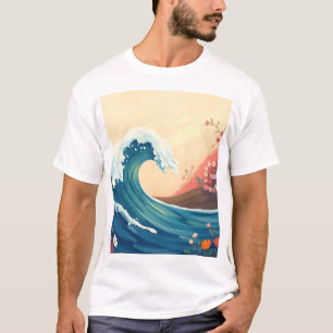 Camiseta Ola de Océano Impresionista