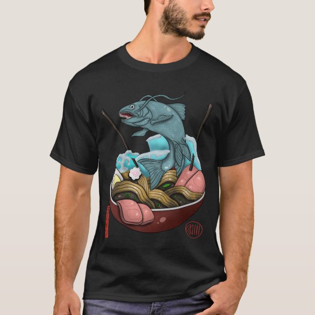 Camiseta Ola de ramales de pescado (Anverso)