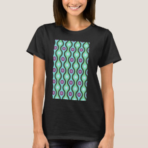 CAMISETA OLA DE RETRO DE LOS AÑOS 1960 Y PATRÓN CÍRCULO VER