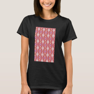 CAMISETA OLA DE RETRO DE LOS AÑOS 1960 Y PATRÓN DE CÍRCULO